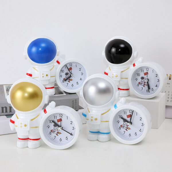 Creative Children's Alarm Clock Plastic Cartoon Student Astronaut Alarm Clock Timing Function Dormitory Kids Cute Jump Seconds