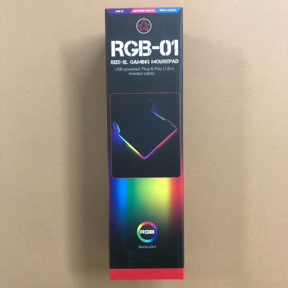 Gaming RGB glowing mouse pad, large size, thick, non-slip LED desk mat, printed design in stock. - Image 7
