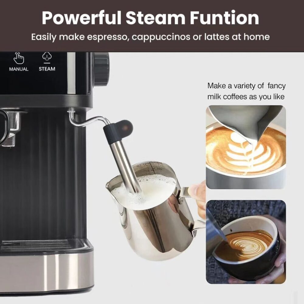 Cross-border drop shipping Coffee machine 20Bar home high-pressure extraction espresso machine milk frother - Image 3
