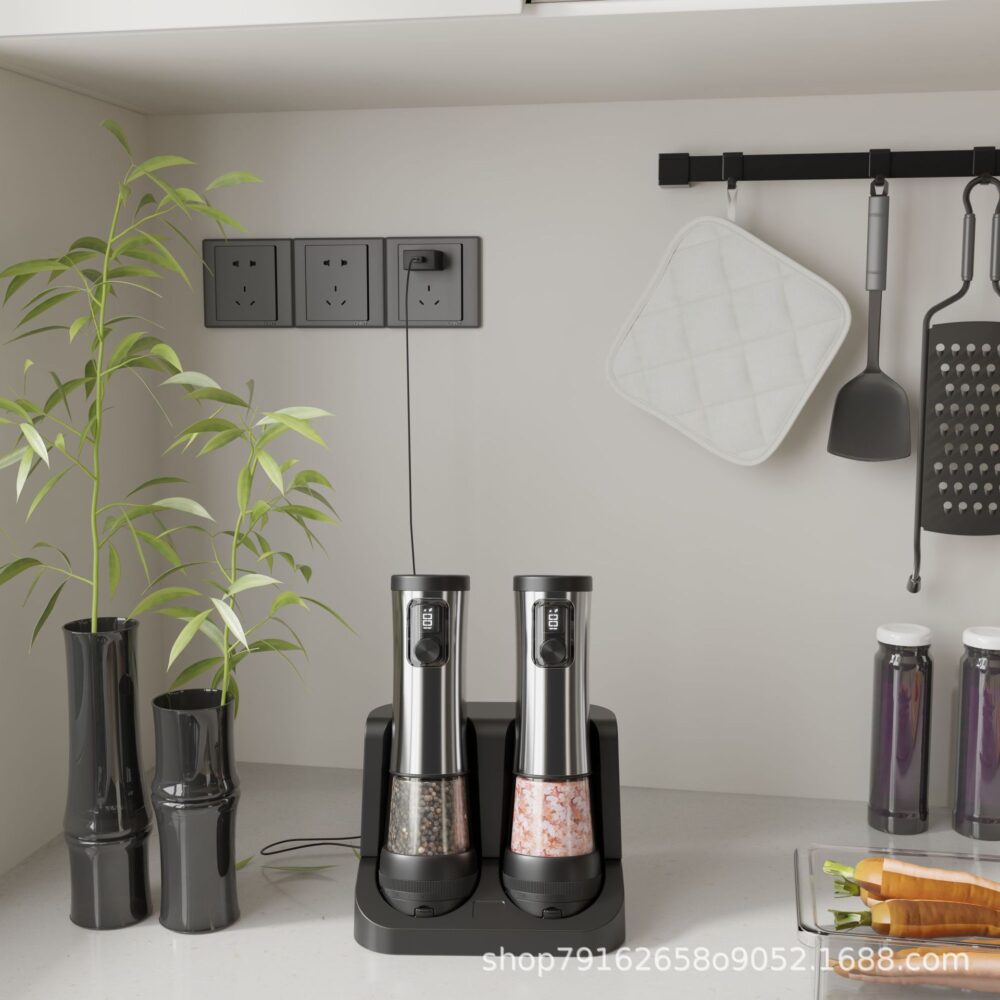 Grinder kitchen utensils electric grinder stainless steel rechargeable pepper mill electric grinder - Image 3