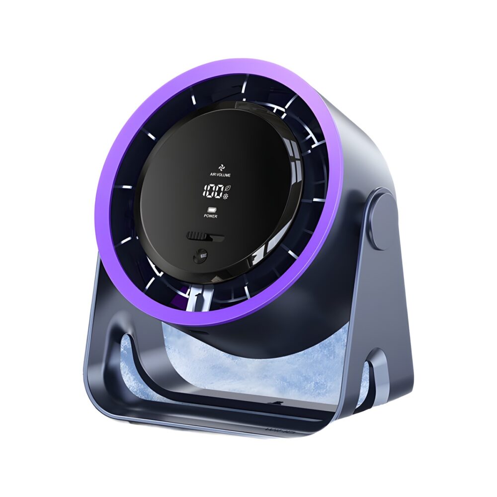 ⁦مروحة ذات تقنية جديدة بتصميم دائري، USB، هادئة، مناسبة للغرف والمكاتب، صغيرة الحجم، لشحن الطلاب.⁩ - الصورة ⁦5⁩