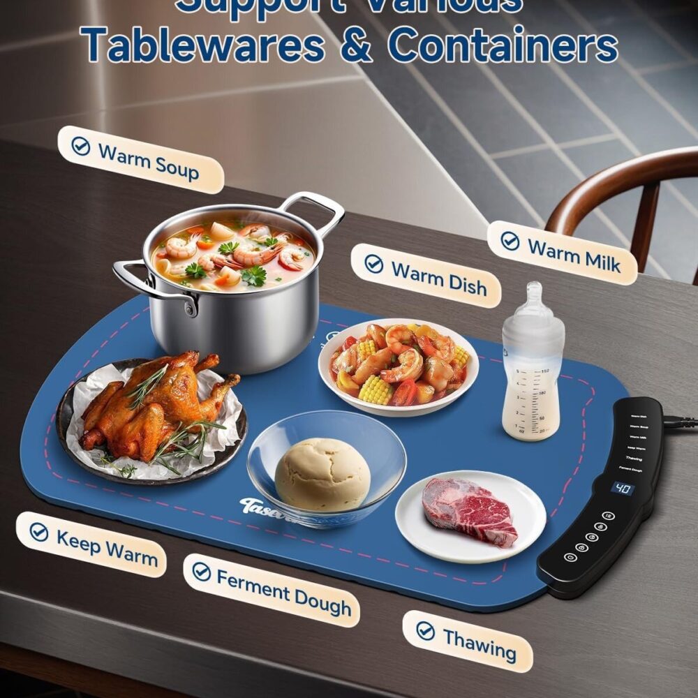Cross-border hot product, foldable warming tray, multifunctional household constant temperature heated meal tray, insulation plate for heating food. - Image 4