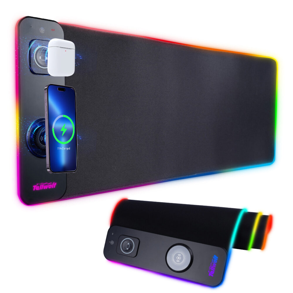 3-in-1 magnetic wireless charging mouse pad, super large, bulk custom office desk mat, wireless charging glowing mouse pad - Image 6