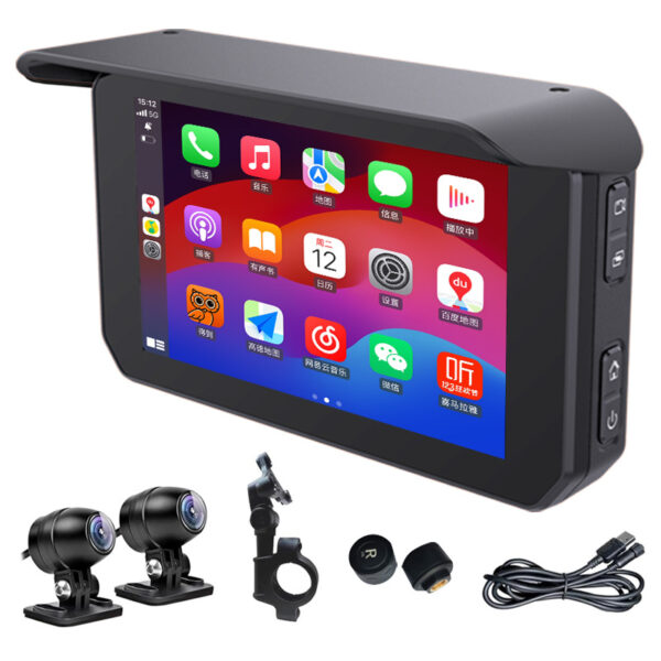 Motorcycle ride wireless CarPlay Apple 5-inch portable GPS navigation device motorcycle dashcam