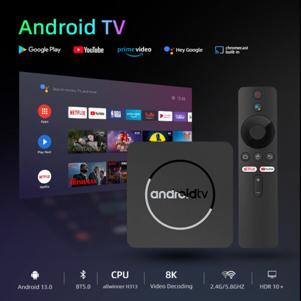 جهاز فك التشفير للتجارة الخارجية Q1 4K HD مشغل تلفزيوني شبكي TVBOX بشريحة Allwinner H313، واي فاي مزدوج النطاق، وتكنولوجيا الصوت.