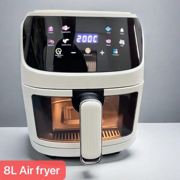 8LAirfryer فرن كهربائي ذكي عالي السعة مع شاشة تعمل باللمس ، قلاية هوائية متعددة الوظائف ، قلاية بطاطس