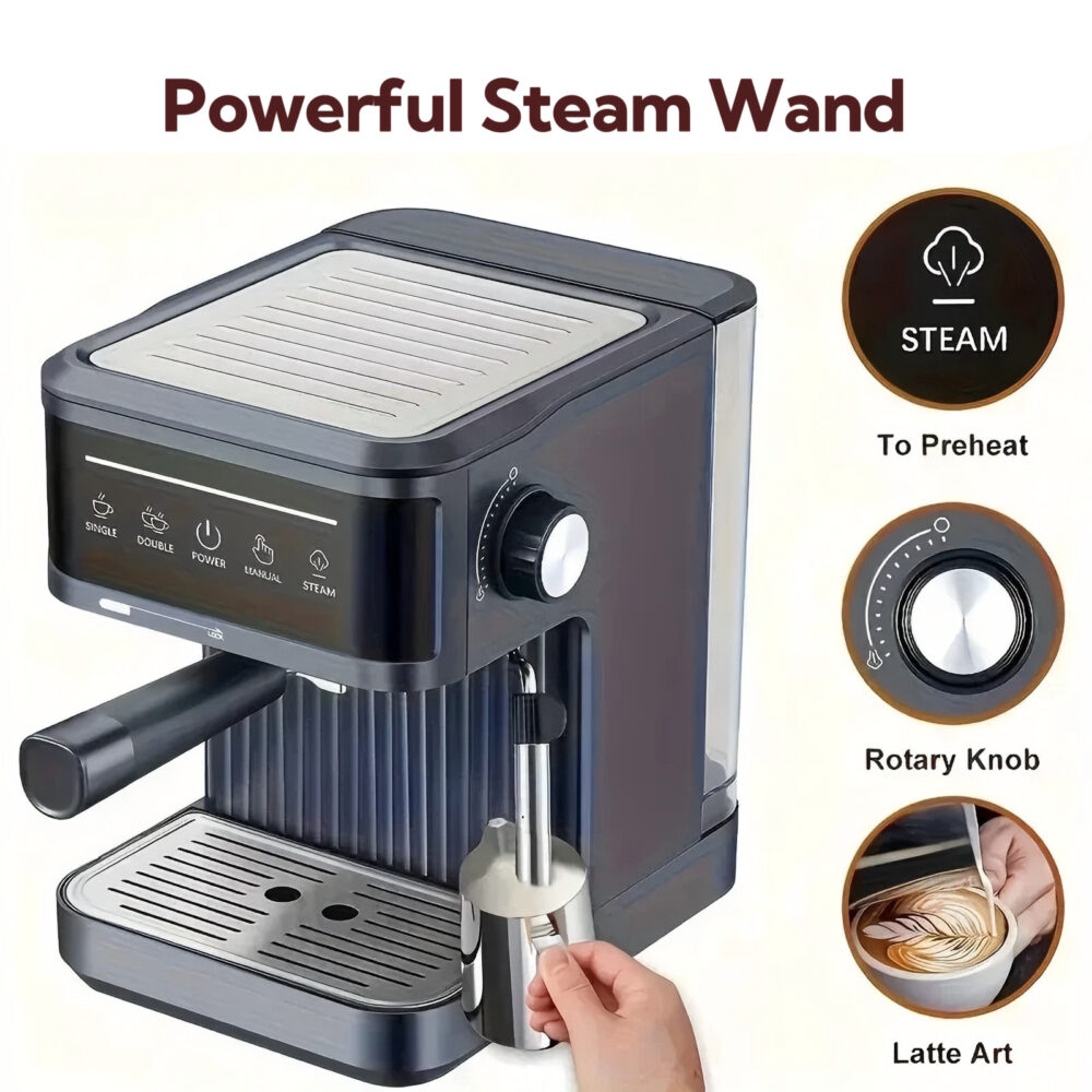 Cross-border drop shipping Coffee machine 20Bar home high-pressure extraction espresso machine milk frother - Image 2