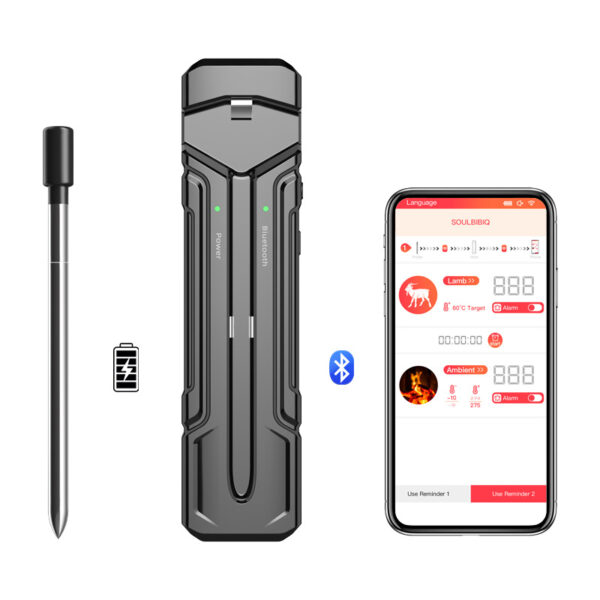 2024 Wireless BBQ Thermometer Bluetooth Thermometer Kitchen Cooking BBQ Temperature Gauge Food Temperature Meter