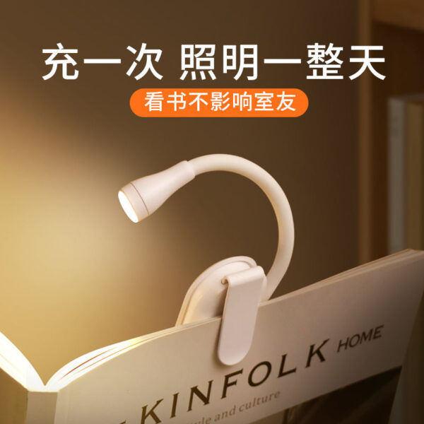 New reading small desk lamp for students' dormitory, rechargeable, portable study desk lamp, LED wall-mounted bedside lamp, eye protection lamp.