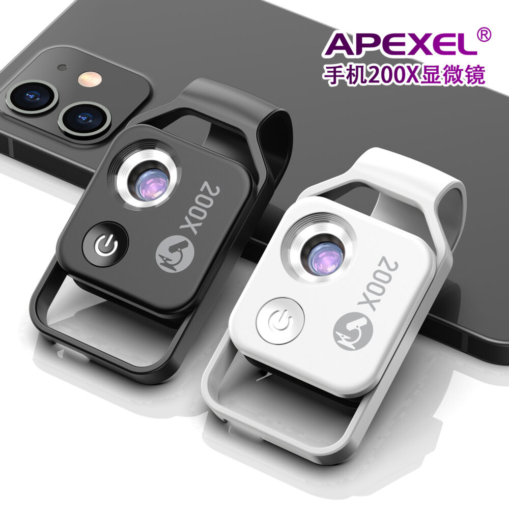 عدسة مكبرة APEXEL للهاتف المحمول تكبير 200 مرة لجولات علمية للأطفال في الطبيعة مكبر عالي الدقة