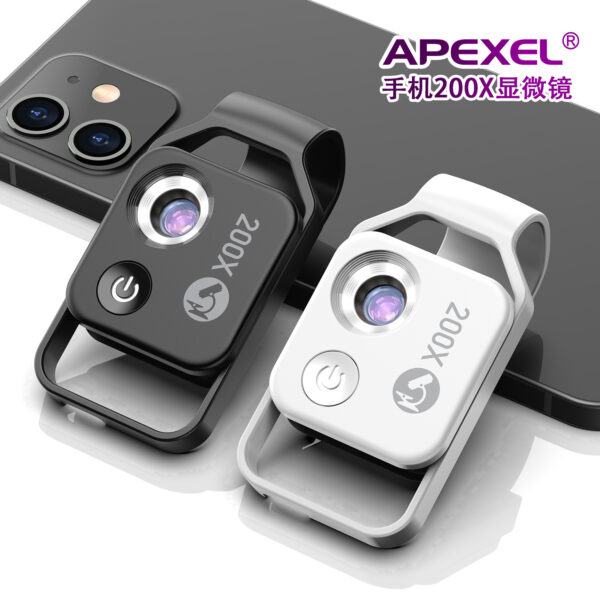 عدسة مكبرة APEXEL للهاتف المحمول تكبير 200 مرة لجولات علمية للأطفال في الطبيعة مكبر عالي الدقة