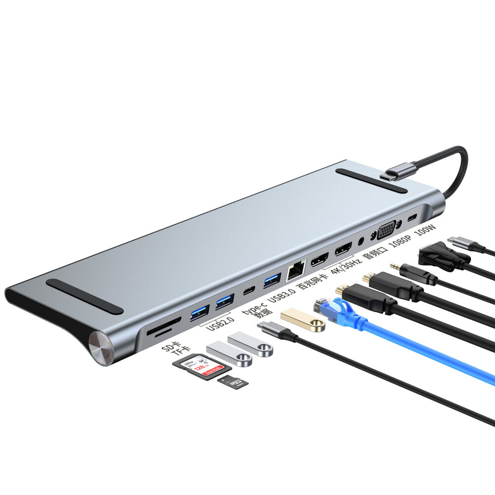 ⁦قاعدة توسيع من النوع C عبر الحدود مناسبة لأجهزة MacBook Apple Huawei Notebook 11 في 1⁩ - الصورة ⁦10⁩